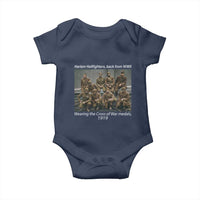 Harlem Hellfighters 1919 WWII Heroes Baby Onesie Cross of War Medal Tribute African American Black History - Wonder Print Shop