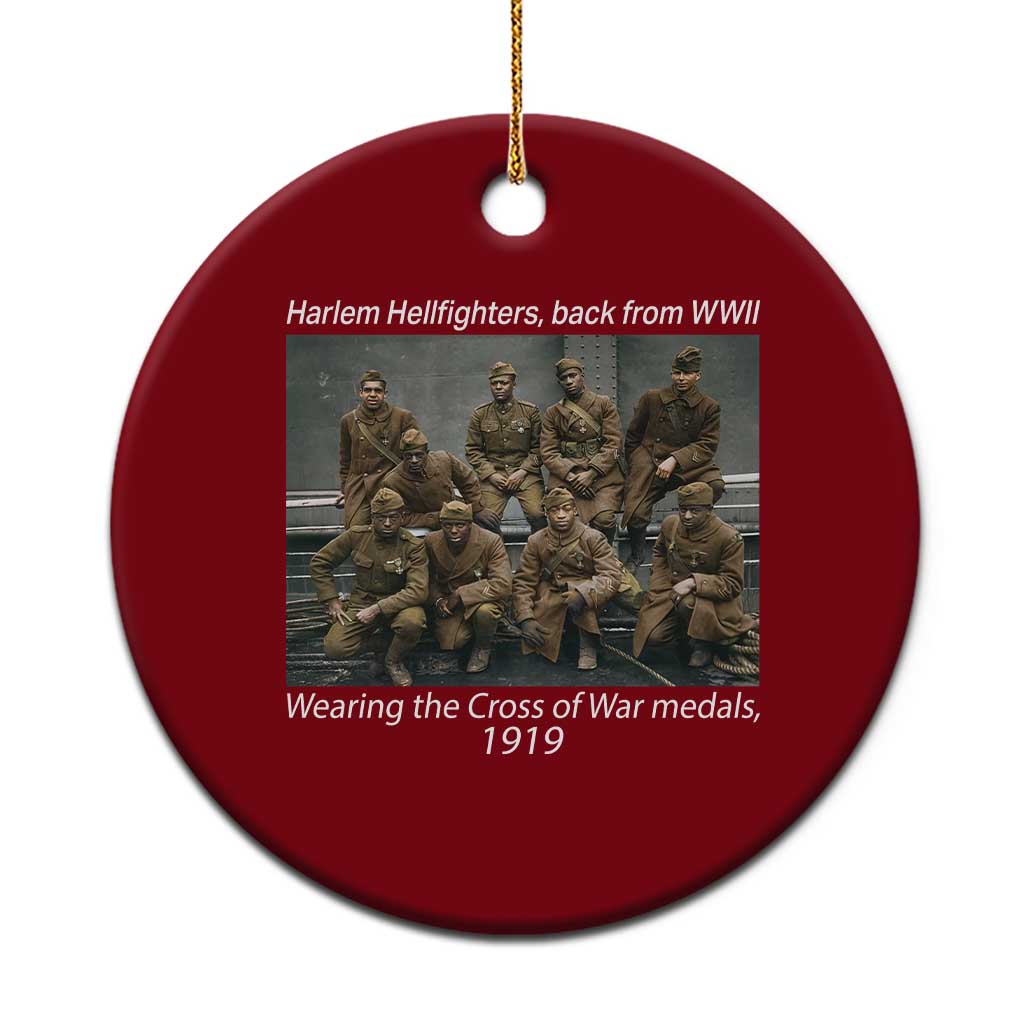 Harlem Hellfighters 1919 WWII Heroes Ceramic Ornament Cross of War Medal Tribute African American Black History - Wonder Print Shop