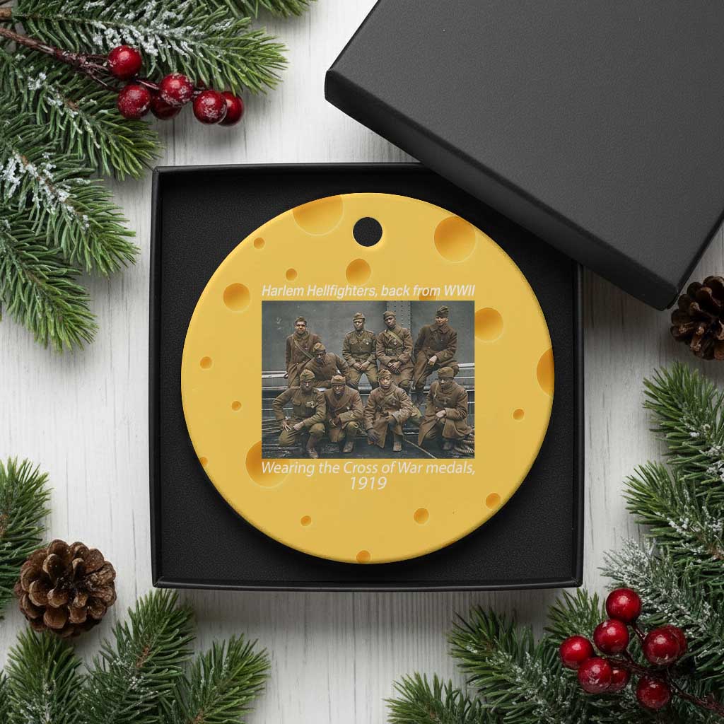 Harlem Hellfighters 1919 WWII Heroes Ceramic Ornament Cross of War Medal Tribute African American Black History - Wonder Print Shop