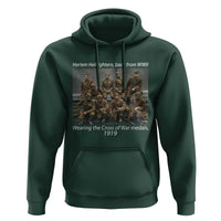 Harlem Hellfighters 1919 WWII Heroes Hoodie Cross of War Medal Tribute African American Black History - Wonder Print Shop