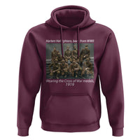 Harlem Hellfighters 1919 WWII Heroes Hoodie Cross of War Medal Tribute African American Black History - Wonder Print Shop