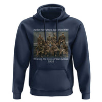 Harlem Hellfighters 1919 WWII Heroes Hoodie Cross of War Medal Tribute African American Black History - Wonder Print Shop