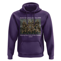 Harlem Hellfighters 1919 WWII Heroes Hoodie Cross of War Medal Tribute African American Black History - Wonder Print Shop