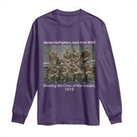 Harlem Hellfighters 1919 WWII Heroes Long Sleeve Shirt Cross of War Medal Tribute African American Black History - Wonder Print Shop