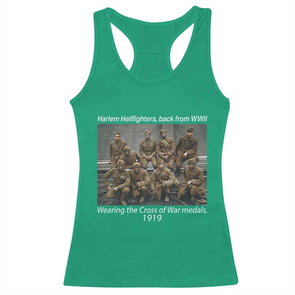 Harlem Hellfighters 1919 WWII Heroes Racerback Tank Top Cross of War Medal Tribute African American Black History - Wonder Print Shop
