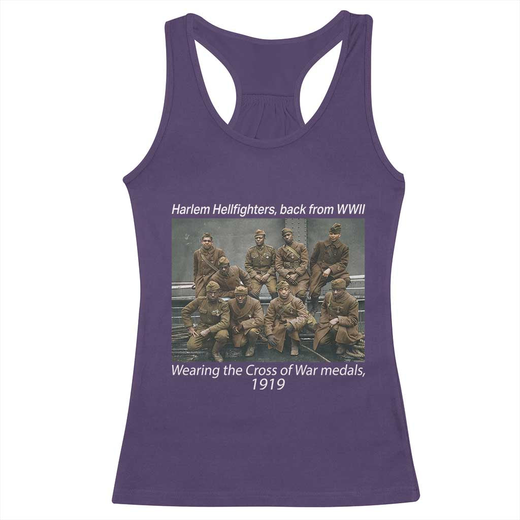 Harlem Hellfighters 1919 WWII Heroes Racerback Tank Top Cross of War Medal Tribute African American Black History - Wonder Print Shop