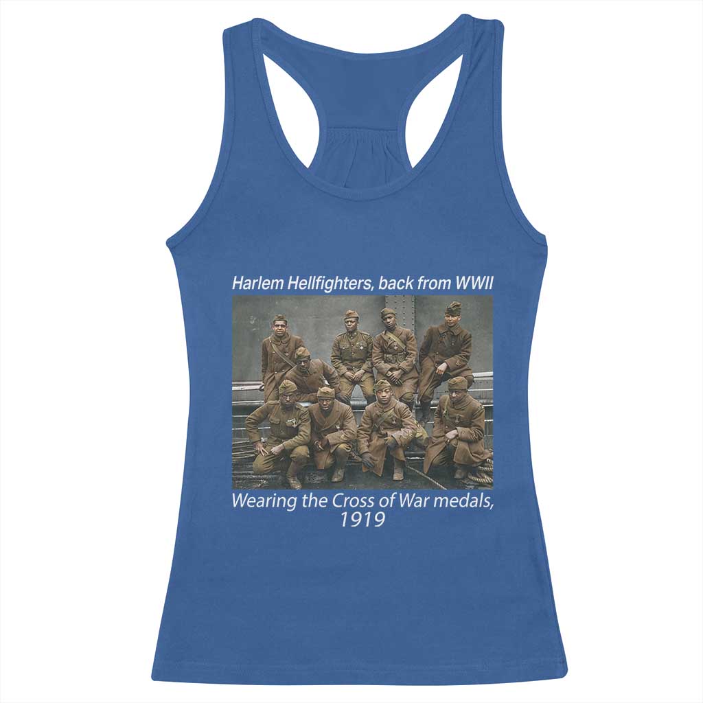 Harlem Hellfighters 1919 WWII Heroes Racerback Tank Top Cross of War Medal Tribute African American Black History - Wonder Print Shop