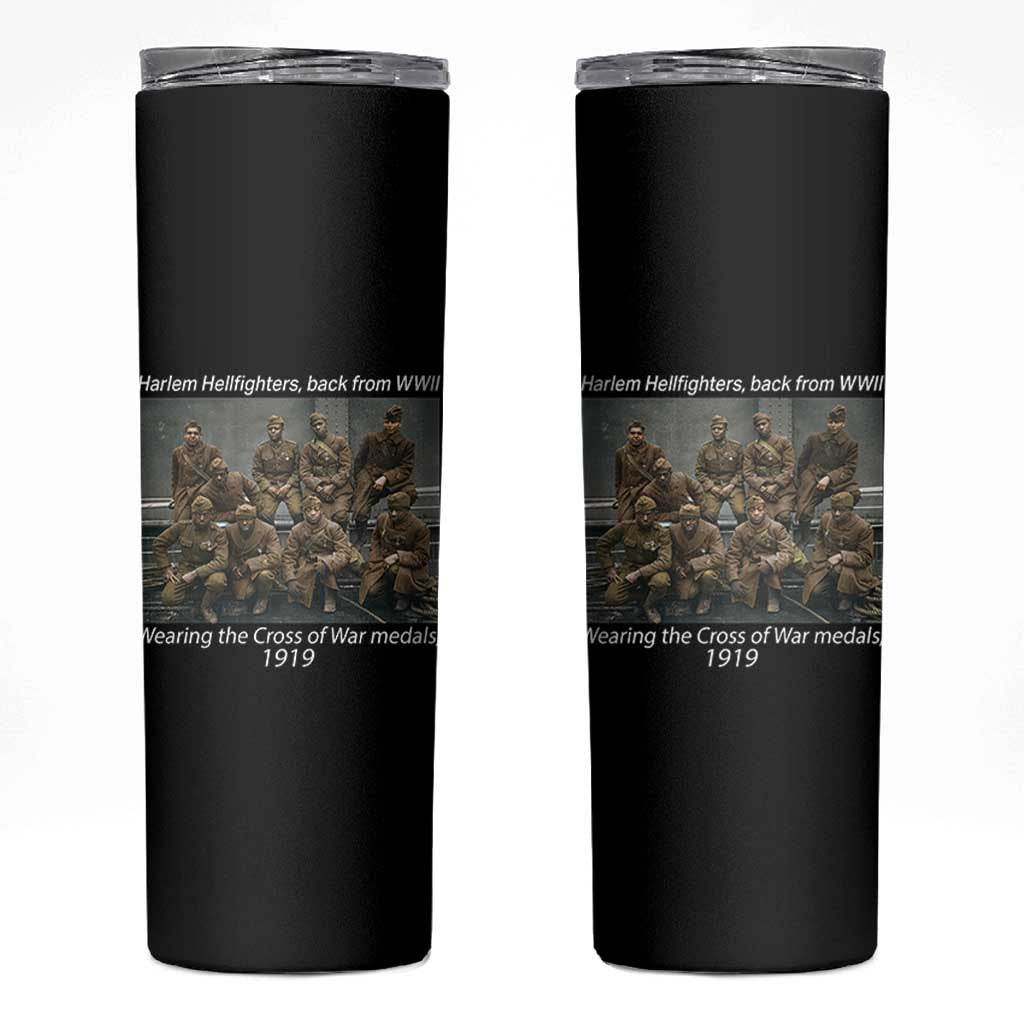Harlem Hellfighters 1919 WWII Heroes Skinny Tumbler Cross of War Medal Tribute African American Black History - Wonder Print Shop