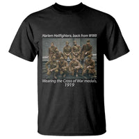 Harlem Hellfighters 1919 WWII Heroes T Shirt Cross of War Medal Tribute African American Black History - Wonder Print Shop