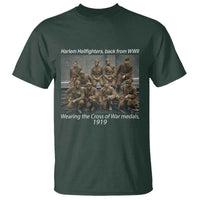Harlem Hellfighters 1919 WWII Heroes T Shirt Cross of War Medal Tribute African American Black History - Wonder Print Shop