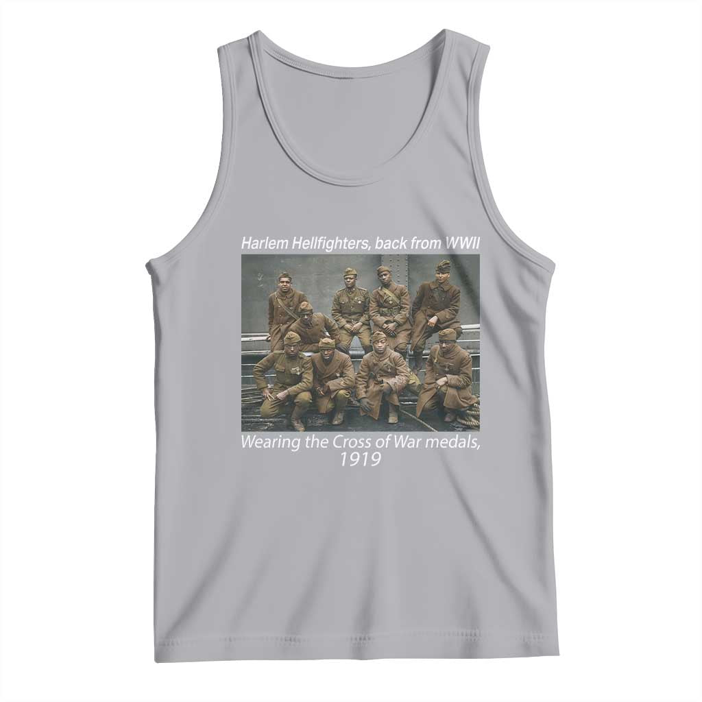 Harlem Hellfighters 1919 WWII Heroes Tank Top Cross of War Medal Tribute African American Black History - Wonder Print Shop