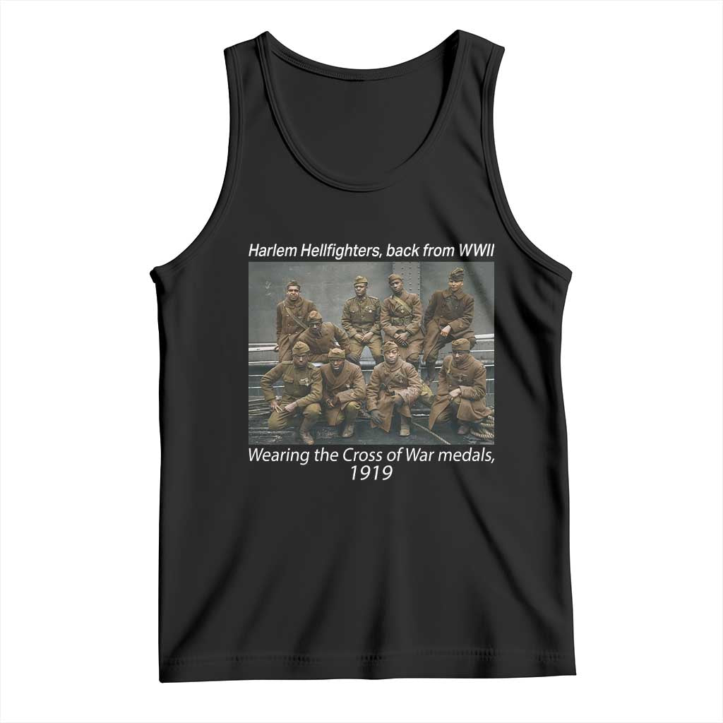 Harlem Hellfighters 1919 WWII Heroes Tank Top Cross of War Medal Tribute African American Black History - Wonder Print Shop
