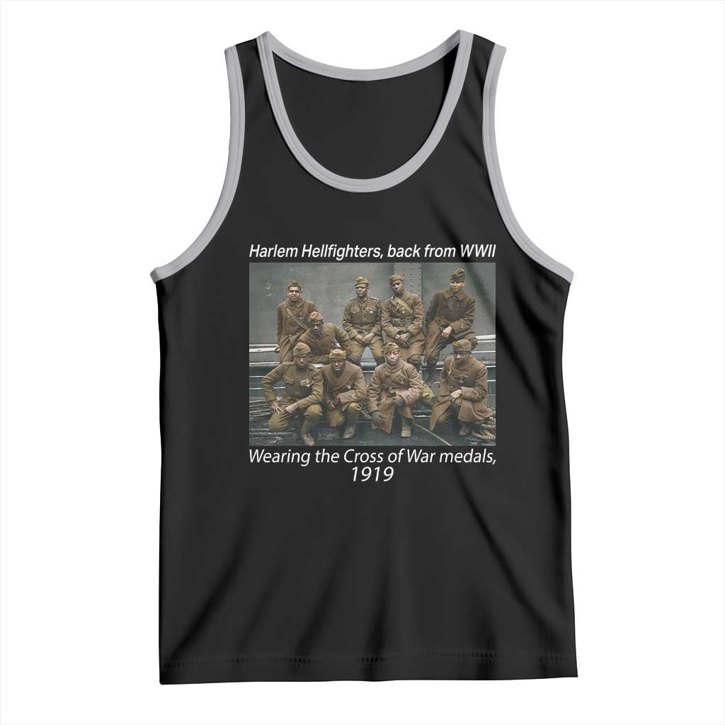 Harlem Hellfighters 1919 WWII Heroes Tank Top Cross of War Medal Tribute African American Black History - Wonder Print Shop