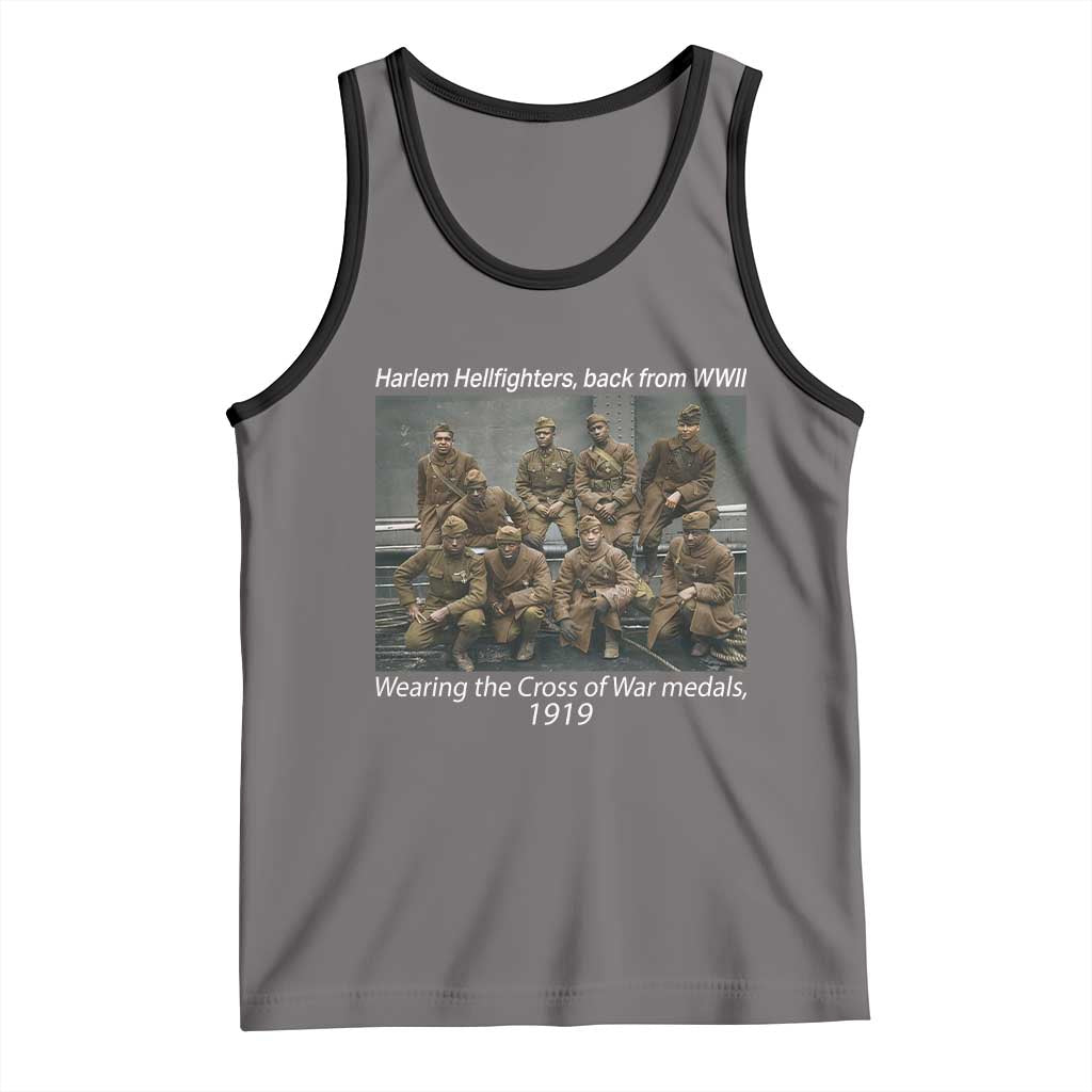 Harlem Hellfighters 1919 WWII Heroes Tank Top Cross of War Medal Tribute African American Black History - Wonder Print Shop