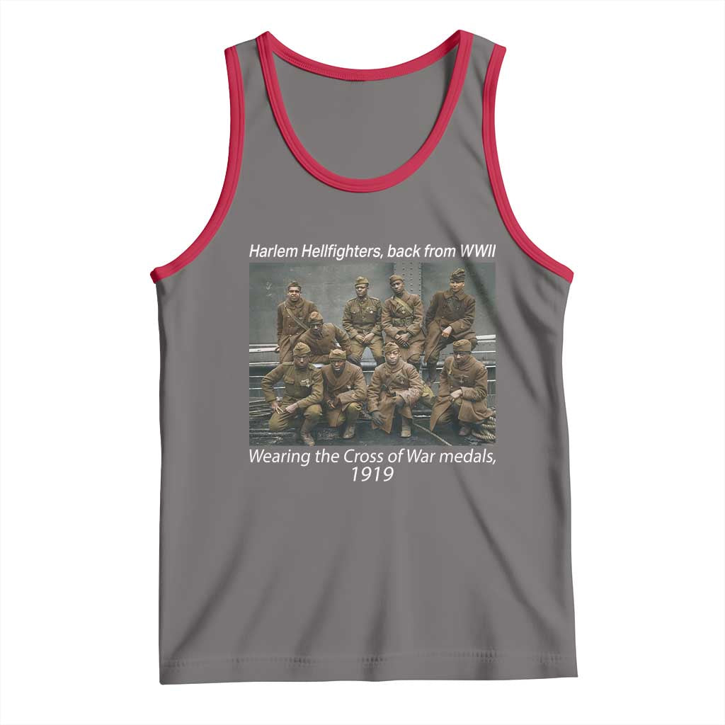 Harlem Hellfighters 1919 WWII Heroes Tank Top Cross of War Medal Tribute African American Black History - Wonder Print Shop