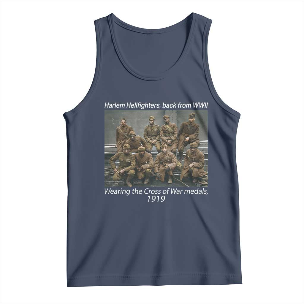 Harlem Hellfighters 1919 WWII Heroes Tank Top Cross of War Medal Tribute African American Black History - Wonder Print Shop