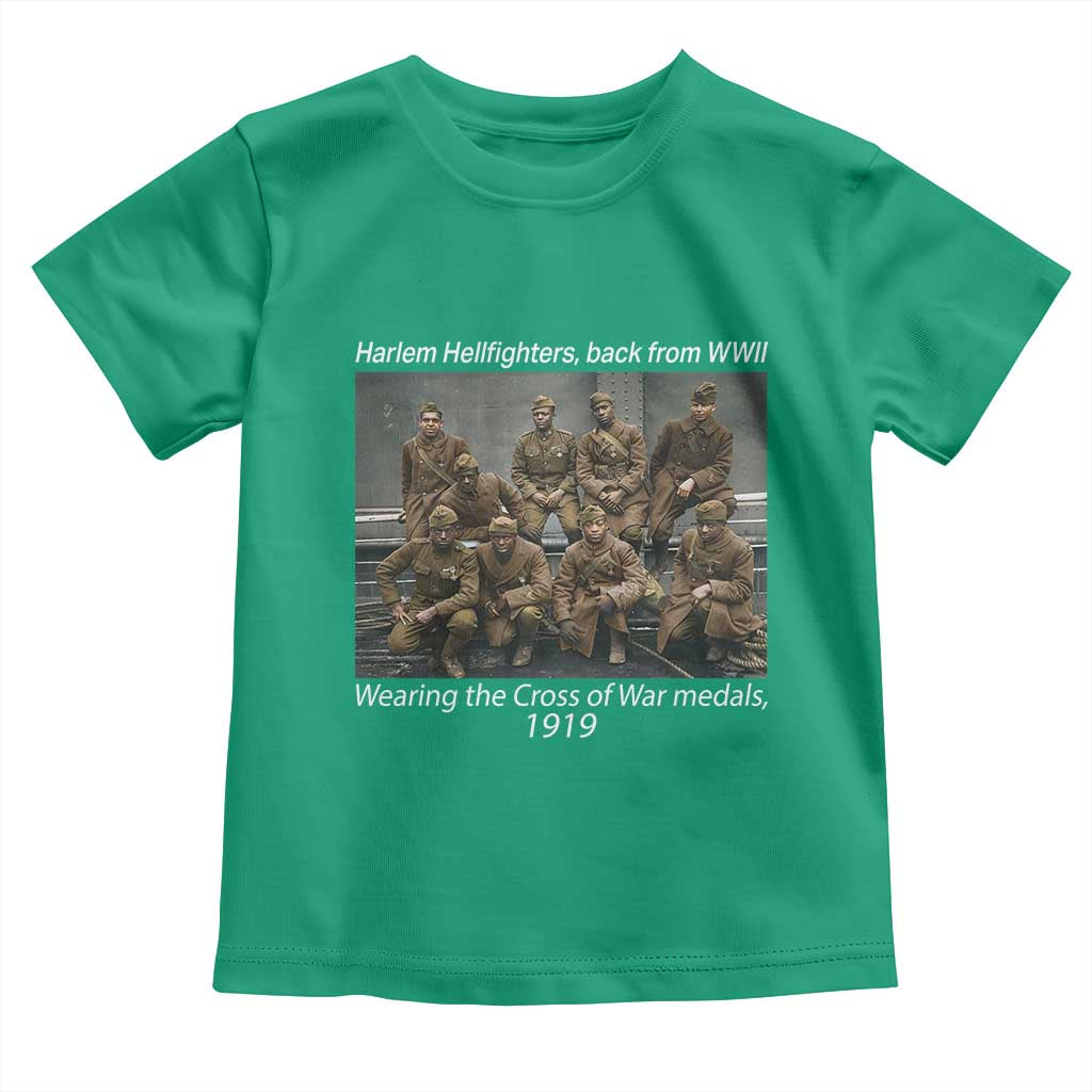 Harlem Hellfighters 1919 WWII Heroes Toddler T Shirt Cross of War Medal Tribute African American Black History - Wonder Print Shop