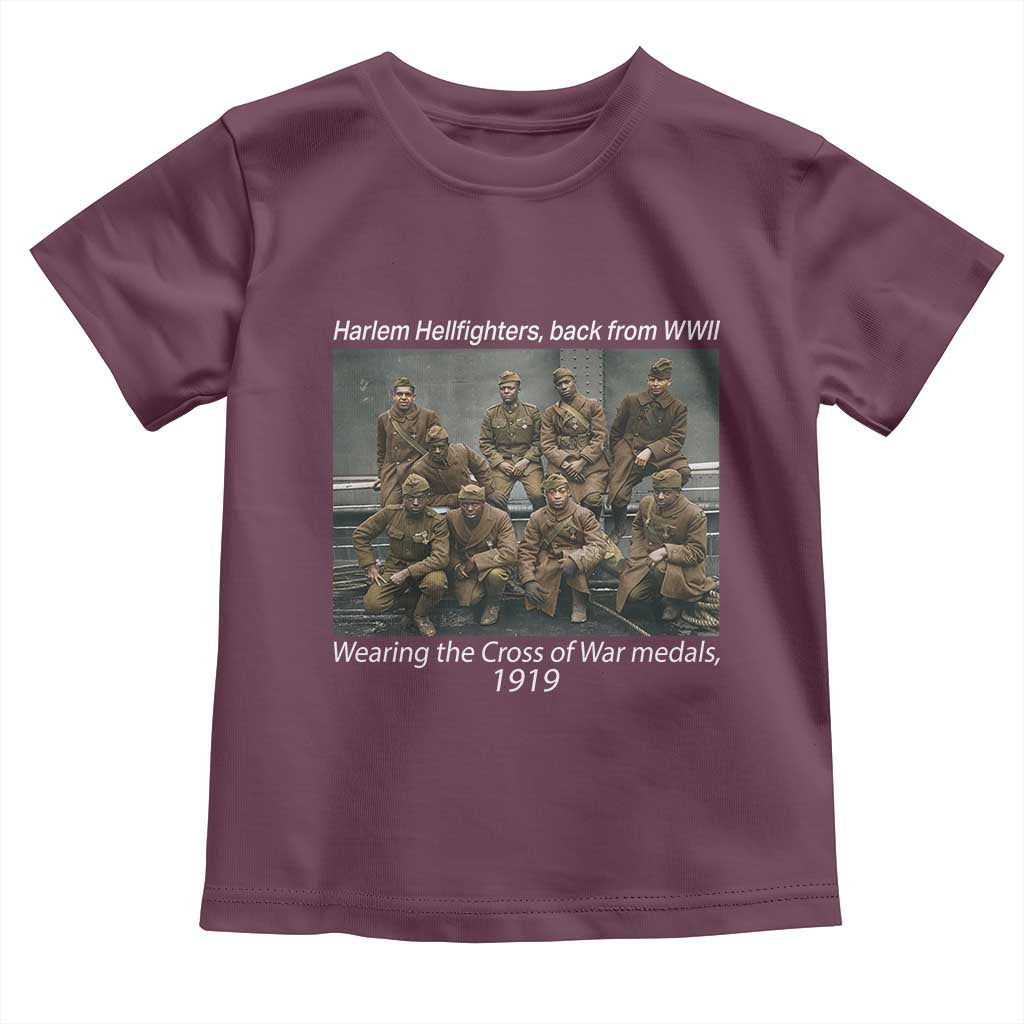 Harlem Hellfighters 1919 WWII Heroes Toddler T Shirt Cross of War Medal Tribute African American Black History - Wonder Print Shop