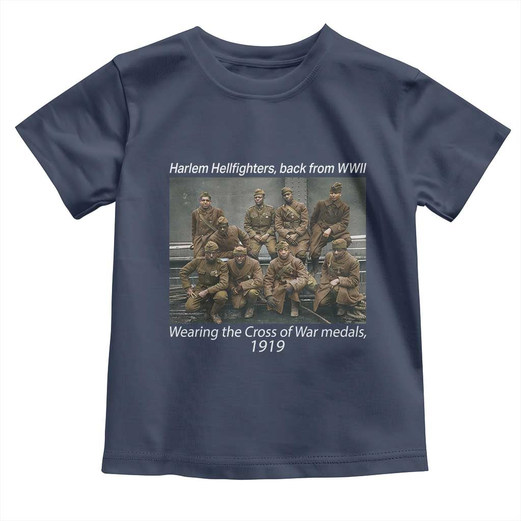 Harlem Hellfighters 1919 WWII Heroes Toddler T Shirt Cross of War Medal Tribute African American Black History - Wonder Print Shop