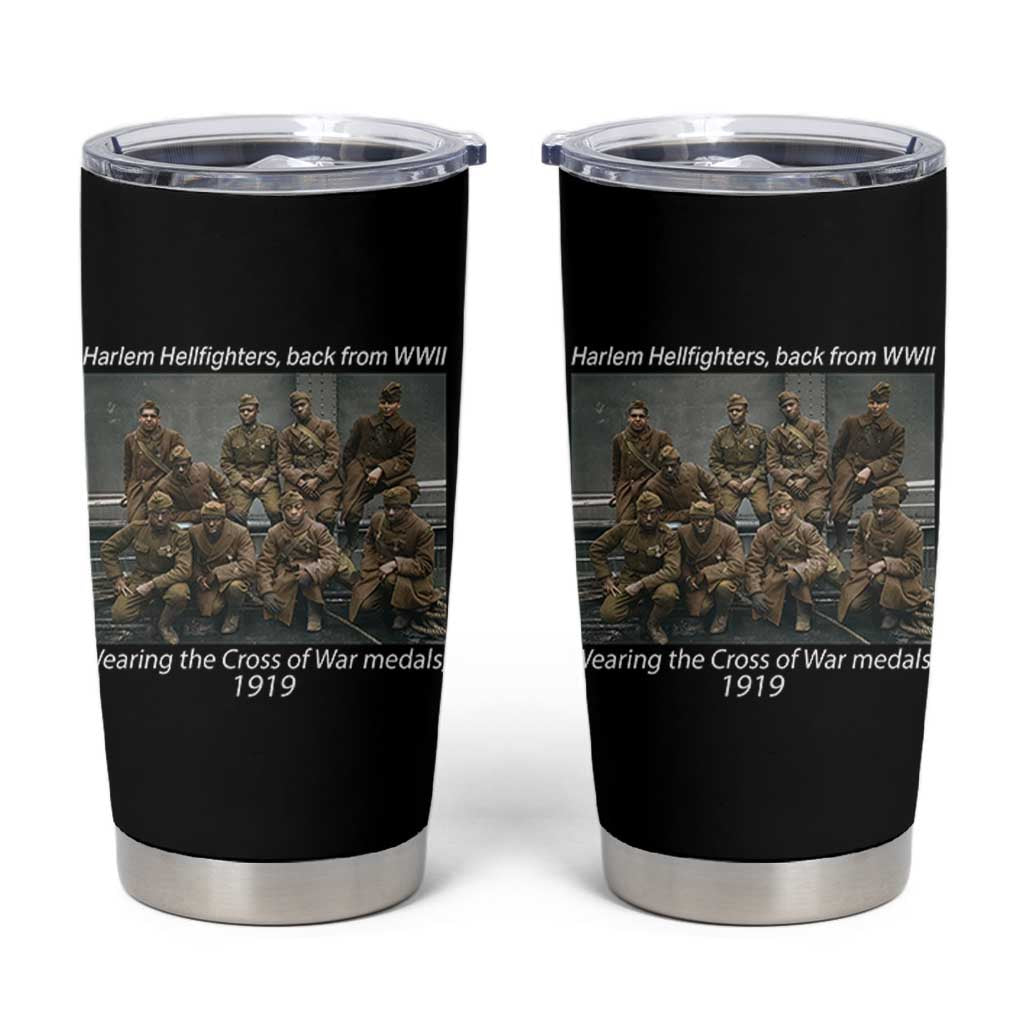 Harlem Hellfighters 1919 WWII Heroes Tumbler Cup Cross of War Medal Tribute African American Black History - Wonder Print Shop