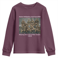 Harlem Hellfighters 1919 WWII Heroes Youth Sweatshirt Cross of War Medal Tribute African American Black History - Wonder Print Shop