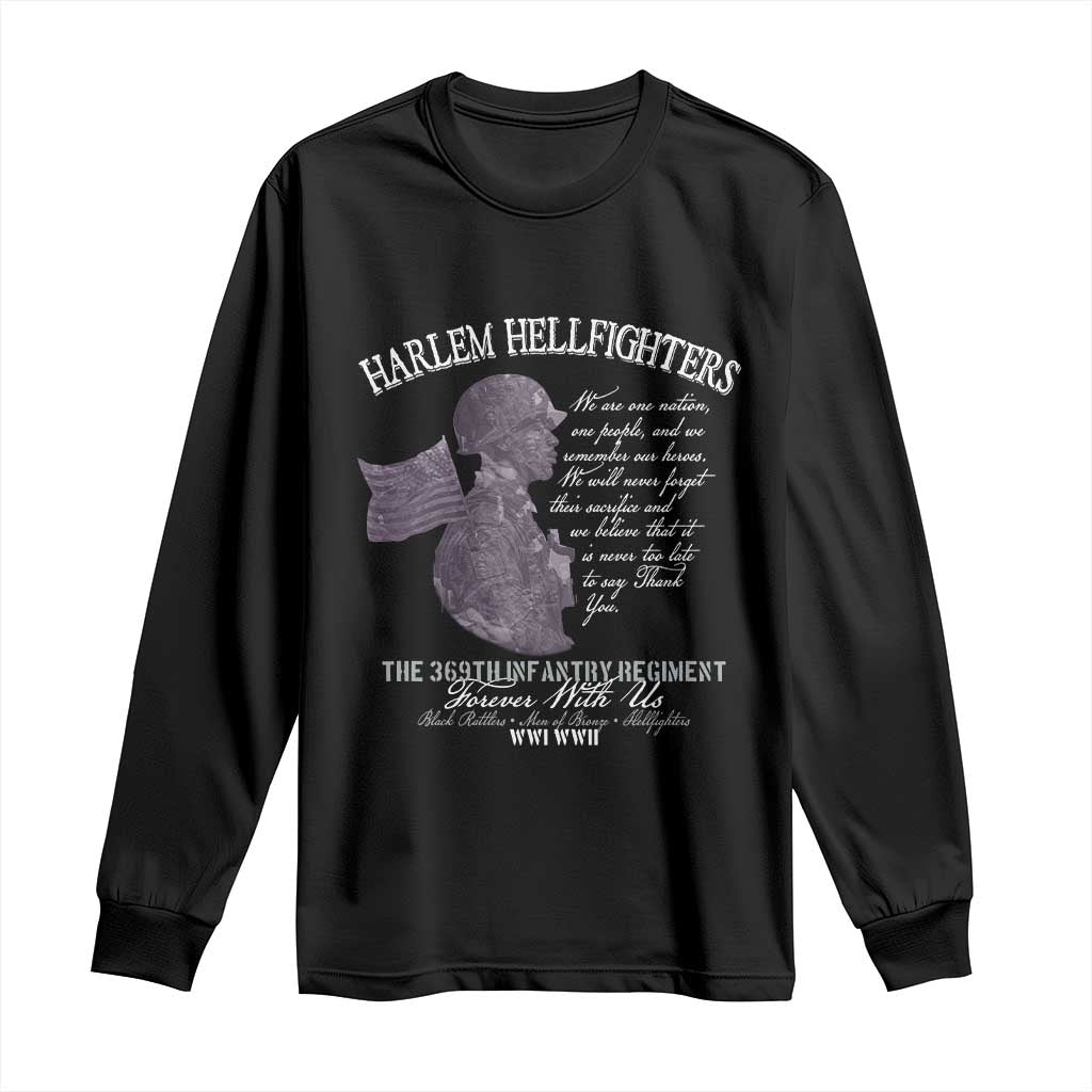 Harlem Hellfighters Tribute Long Sleeve Shirt 369th Infantry Regiment Military Soldiers Vintage - Wonder Print Shop
