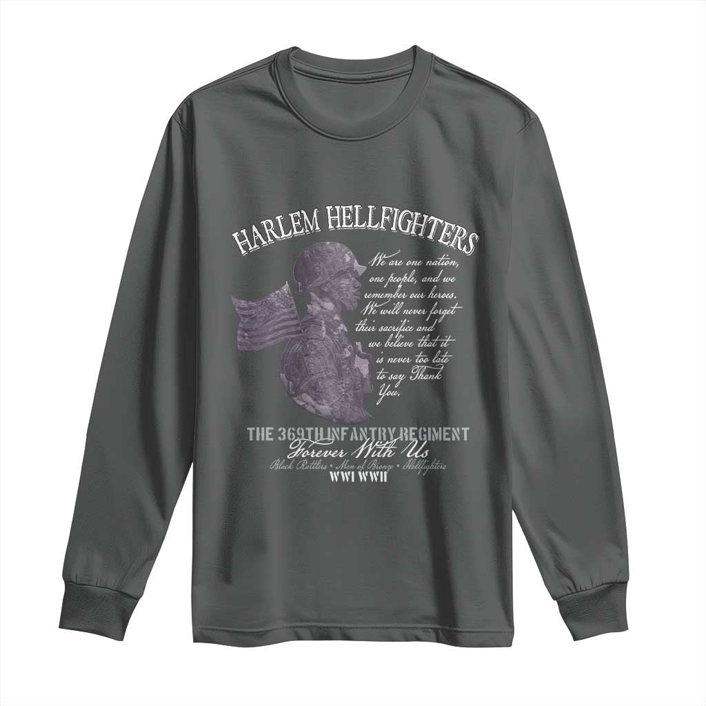 Harlem Hellfighters Tribute Long Sleeve Shirt 369th Infantry Regiment Military Soldiers Vintage - Wonder Print Shop