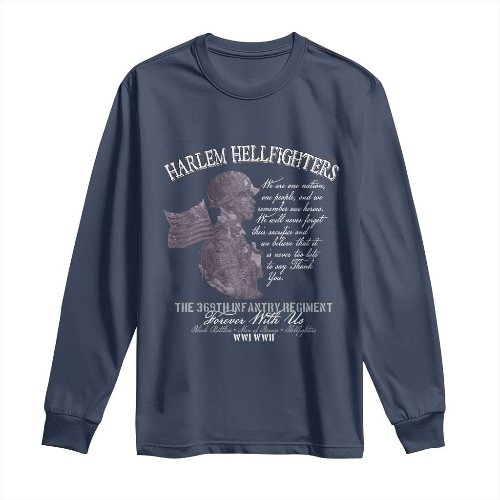 Harlem Hellfighters Tribute Long Sleeve Shirt 369th Infantry Regiment Military Soldiers Vintage - Wonder Print Shop