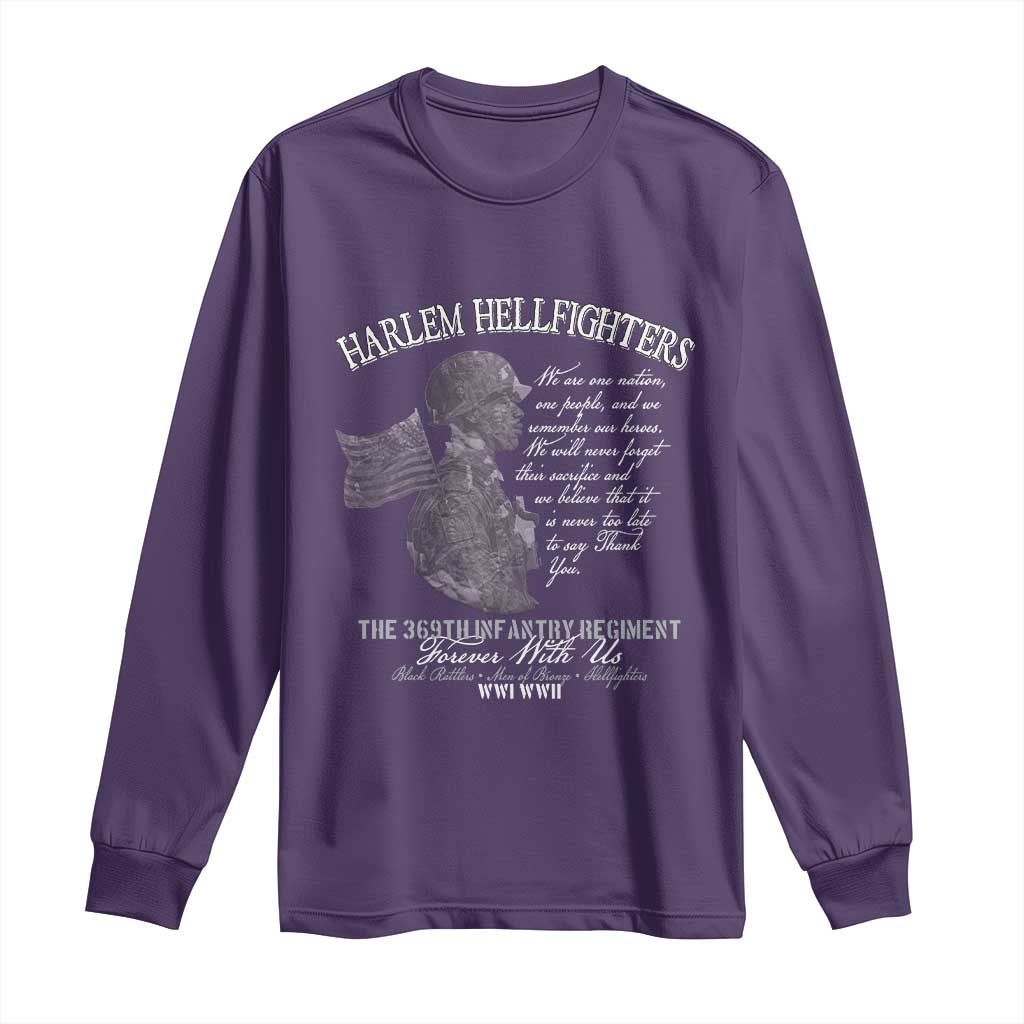 Harlem Hellfighters Tribute Long Sleeve Shirt 369th Infantry Regiment Military Soldiers Vintage - Wonder Print Shop