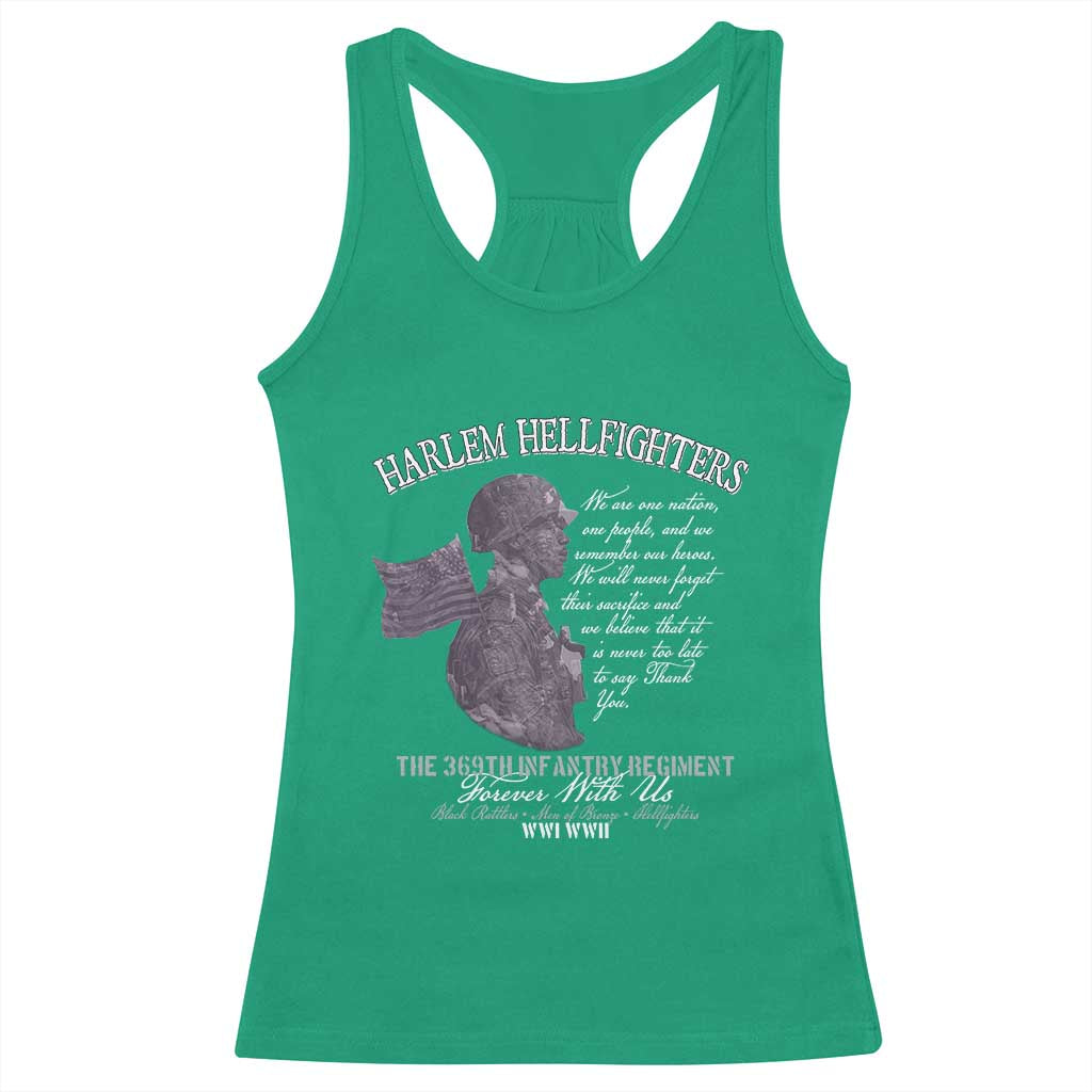 Harlem Hellfighters Tribute Racerback Tank Top 369th Infantry Regiment Military Soldiers Vintage - Wonder Print Shop