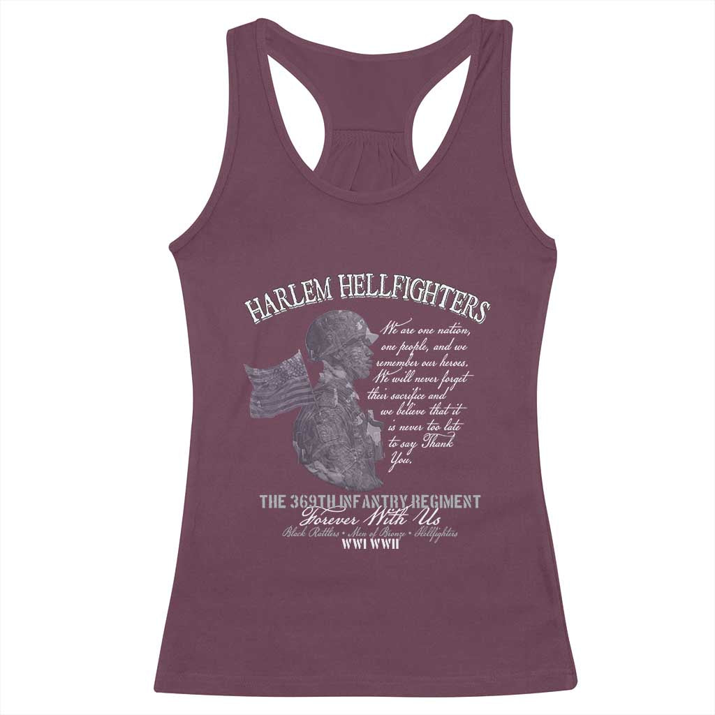 Harlem Hellfighters Tribute Racerback Tank Top 369th Infantry Regiment Military Soldiers Vintage - Wonder Print Shop