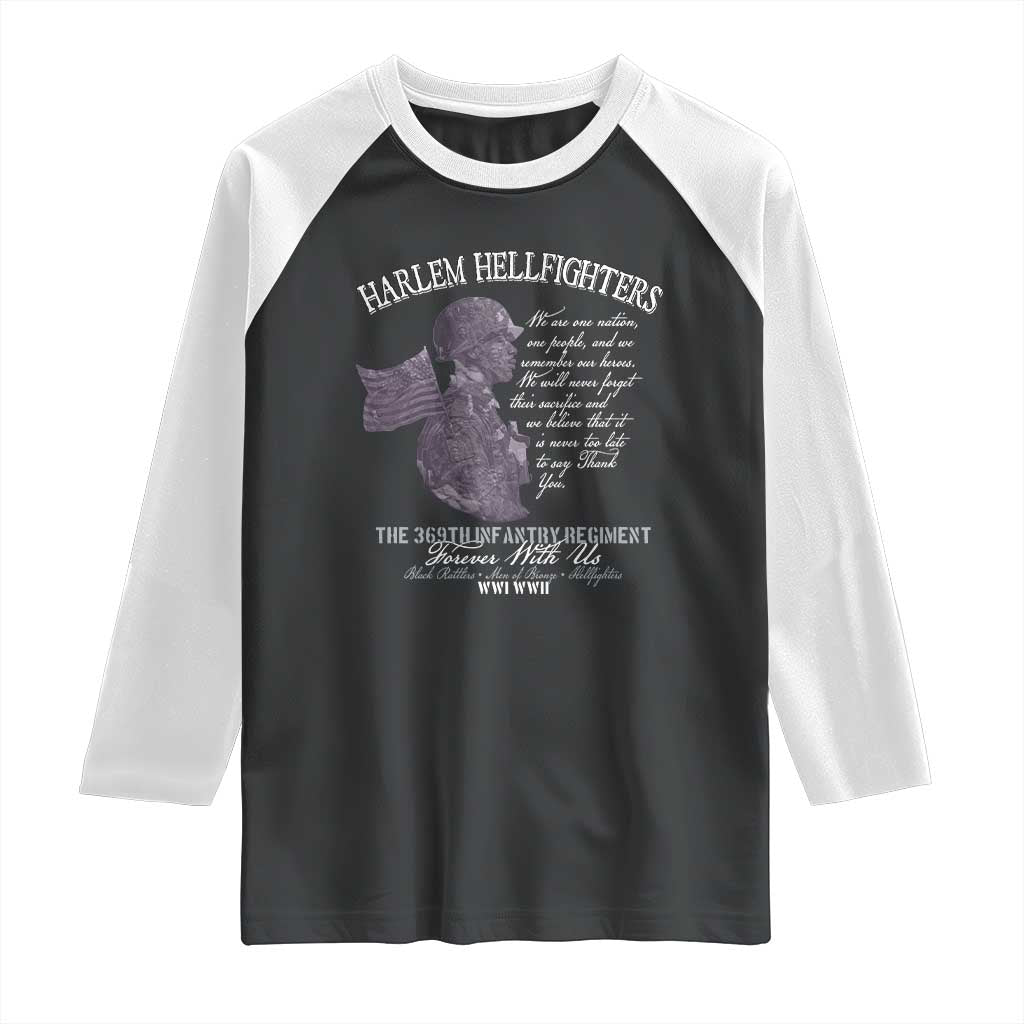 Harlem Hellfighters Tribute Raglan Shirt 369th Infantry Regiment Military Soldiers Vintage - Wonder Print Shop