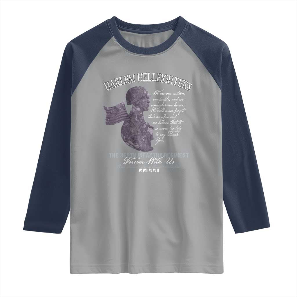 Harlem Hellfighters Tribute Raglan Shirt 369th Infantry Regiment Military Soldiers Vintage - Wonder Print Shop