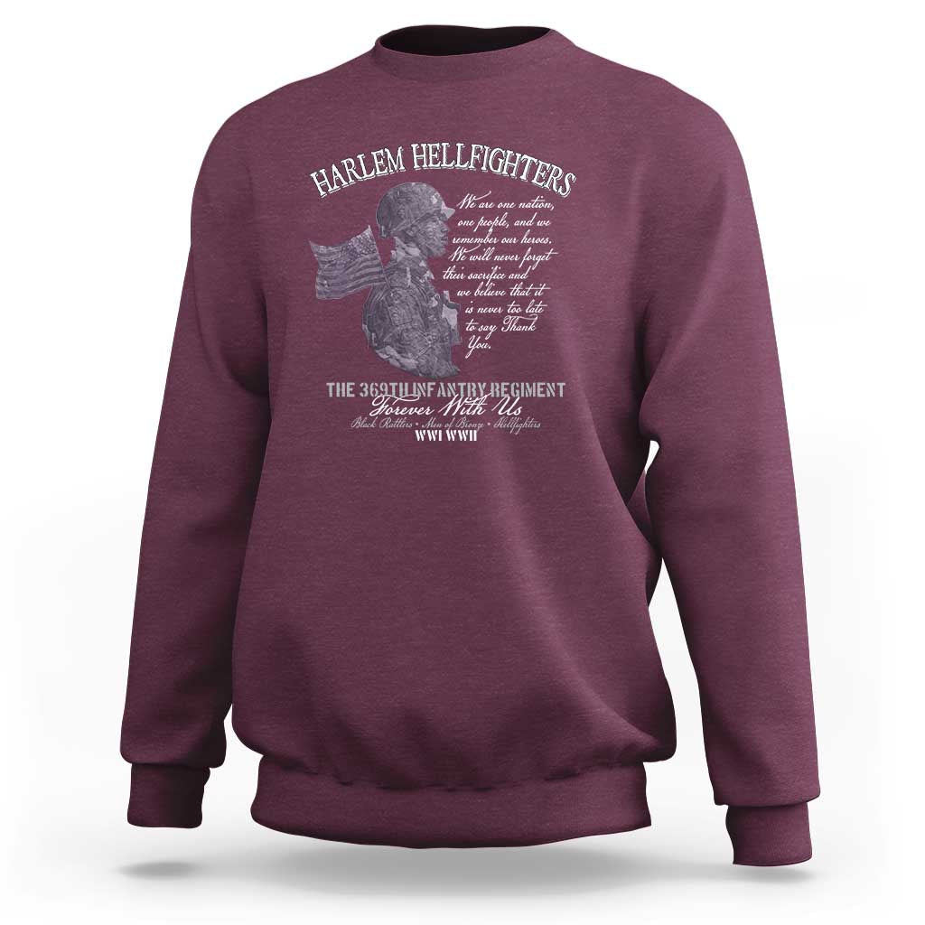 Harlem Hellfighters Tribute Sweatshirt 369th Infantry Regiment Military Soldiers Vintage - Wonder Print Shop