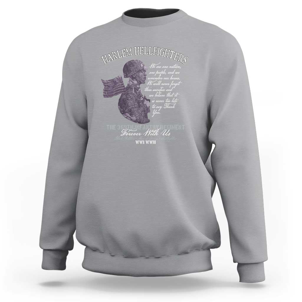 Harlem Hellfighters Tribute Sweatshirt 369th Infantry Regiment Military Soldiers Vintage - Wonder Print Shop