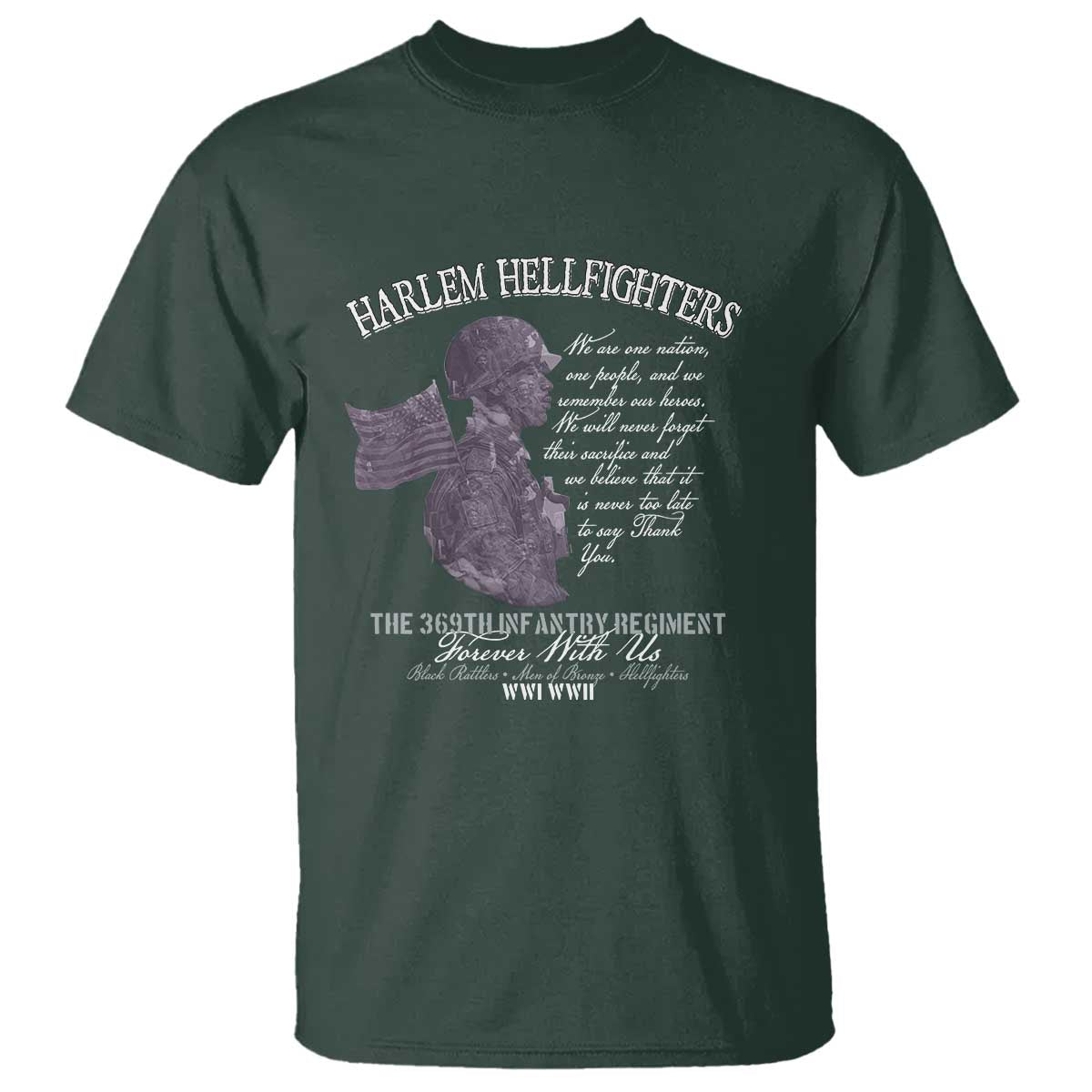 Harlem Hellfighters Tribute T Shirt 369th Infantry Regiment Military Soldiers Vintage - Wonder Print Shop