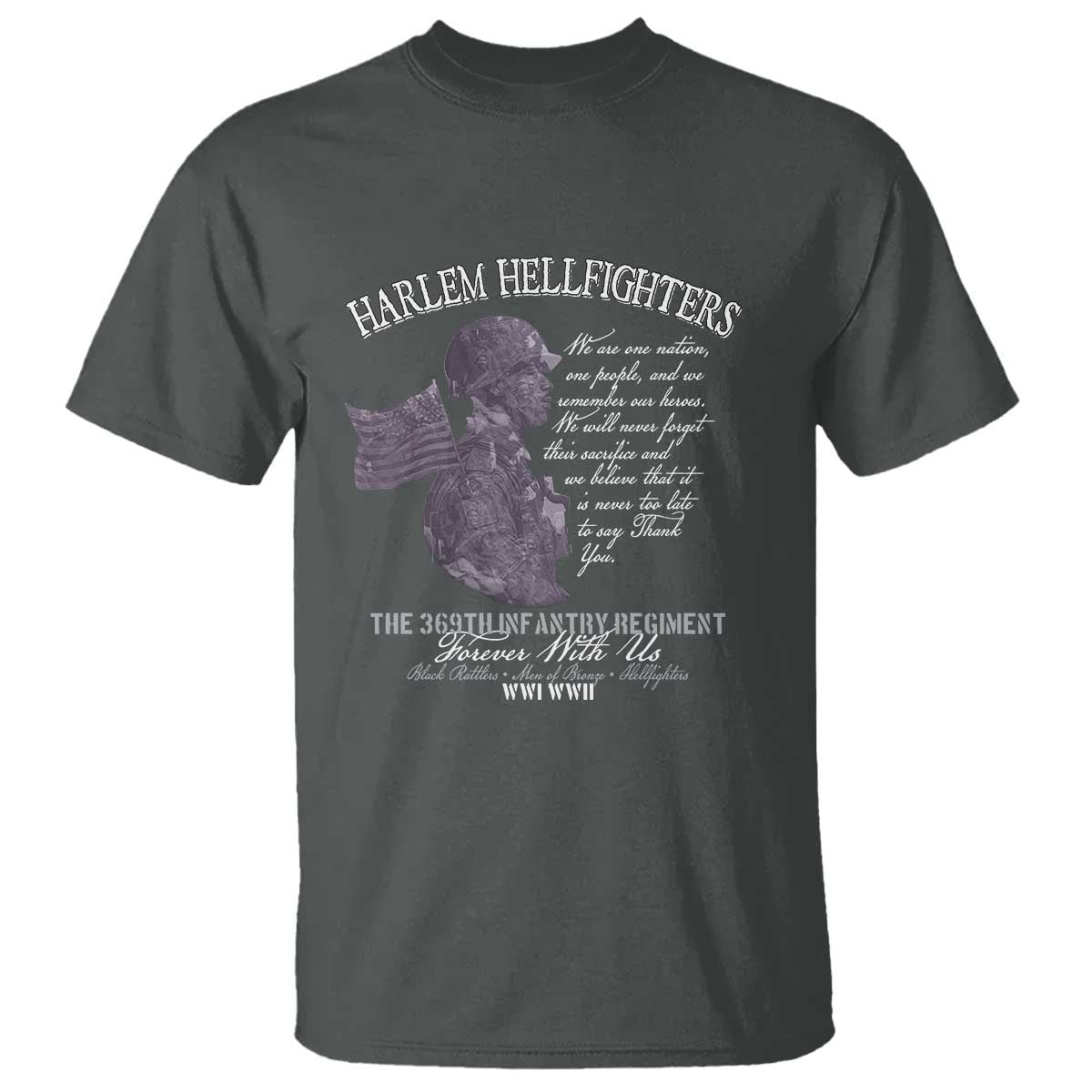 Harlem Hellfighters Tribute T Shirt 369th Infantry Regiment Military Soldiers Vintage - Wonder Print Shop