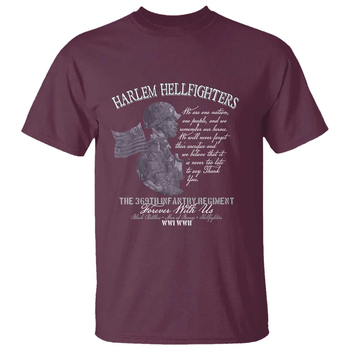 Harlem Hellfighters Tribute T Shirt 369th Infantry Regiment Military Soldiers Vintage - Wonder Print Shop