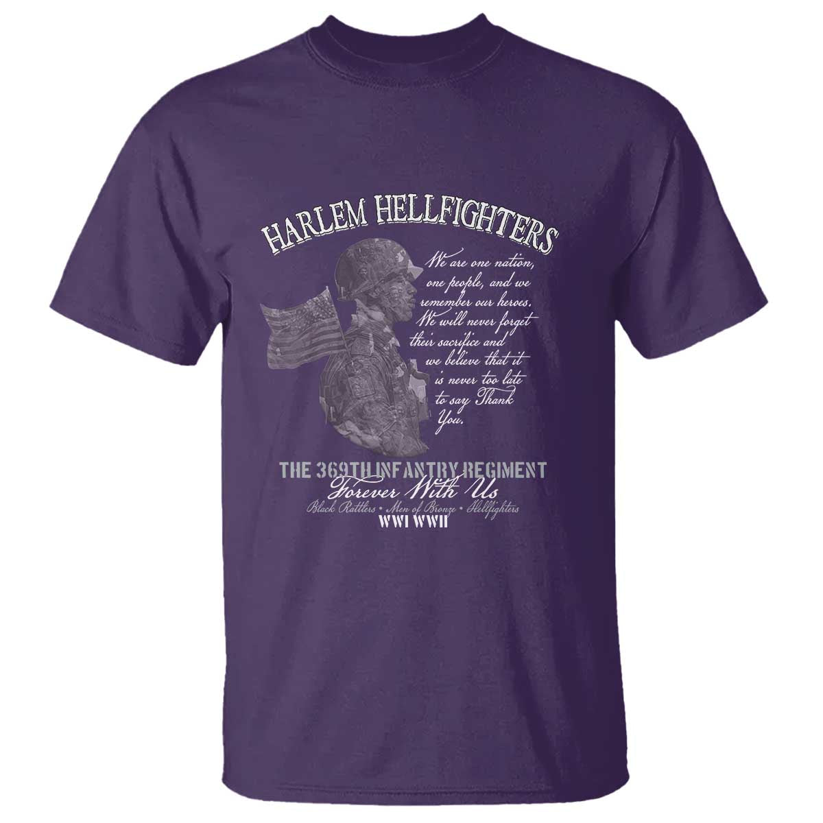 Harlem Hellfighters Tribute T Shirt 369th Infantry Regiment Military Soldiers Vintage - Wonder Print Shop
