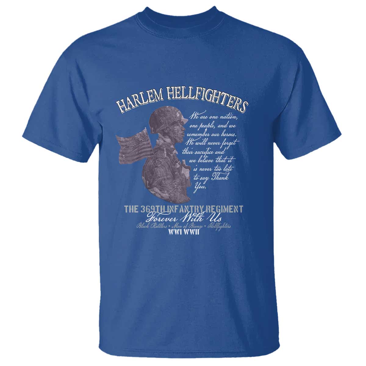 Harlem Hellfighters Tribute T Shirt 369th Infantry Regiment Military Soldiers Vintage - Wonder Print Shop
