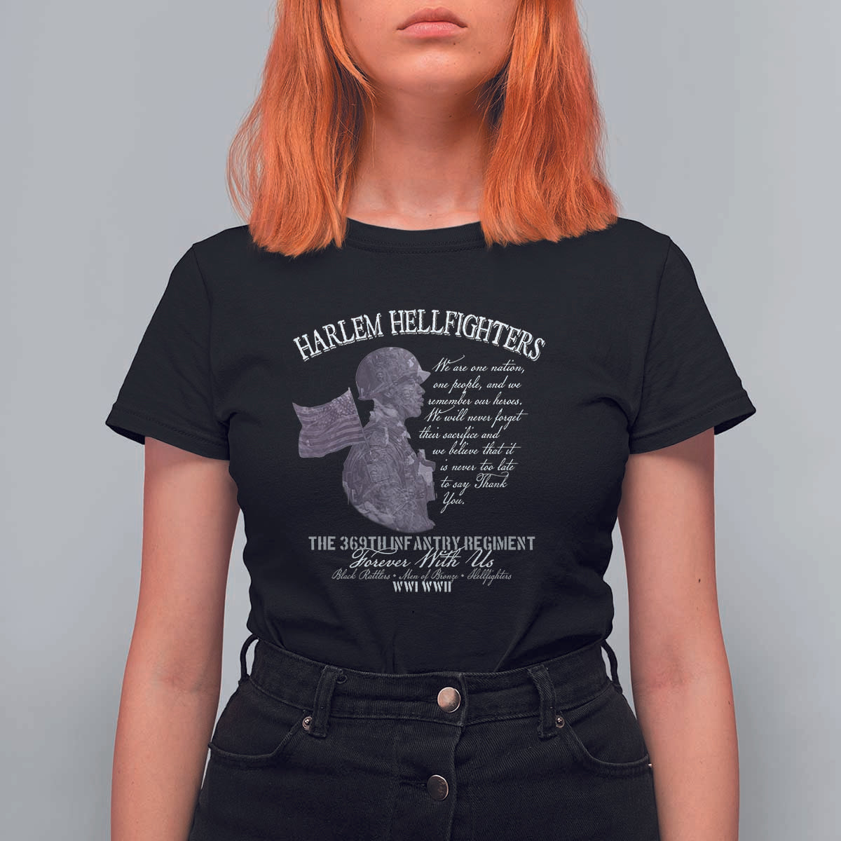 Harlem Hellfighters Tribute T Shirt For Women 369th Infantry Regiment Military Soldiers Vintage - Wonder Print Shop