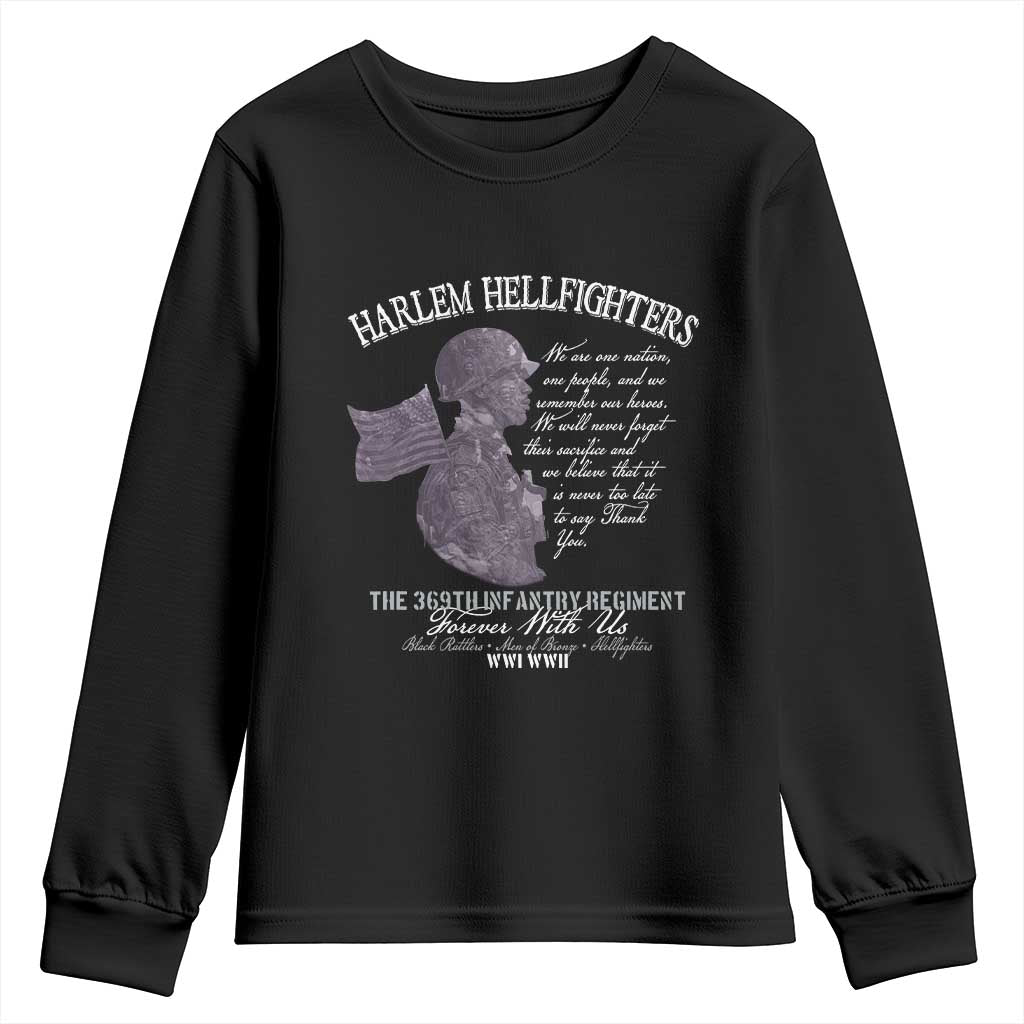 Harlem Hellfighters Tribute Youth Sweatshirt 369th Infantry Regiment Military Soldiers Vintage - Wonder Print Shop