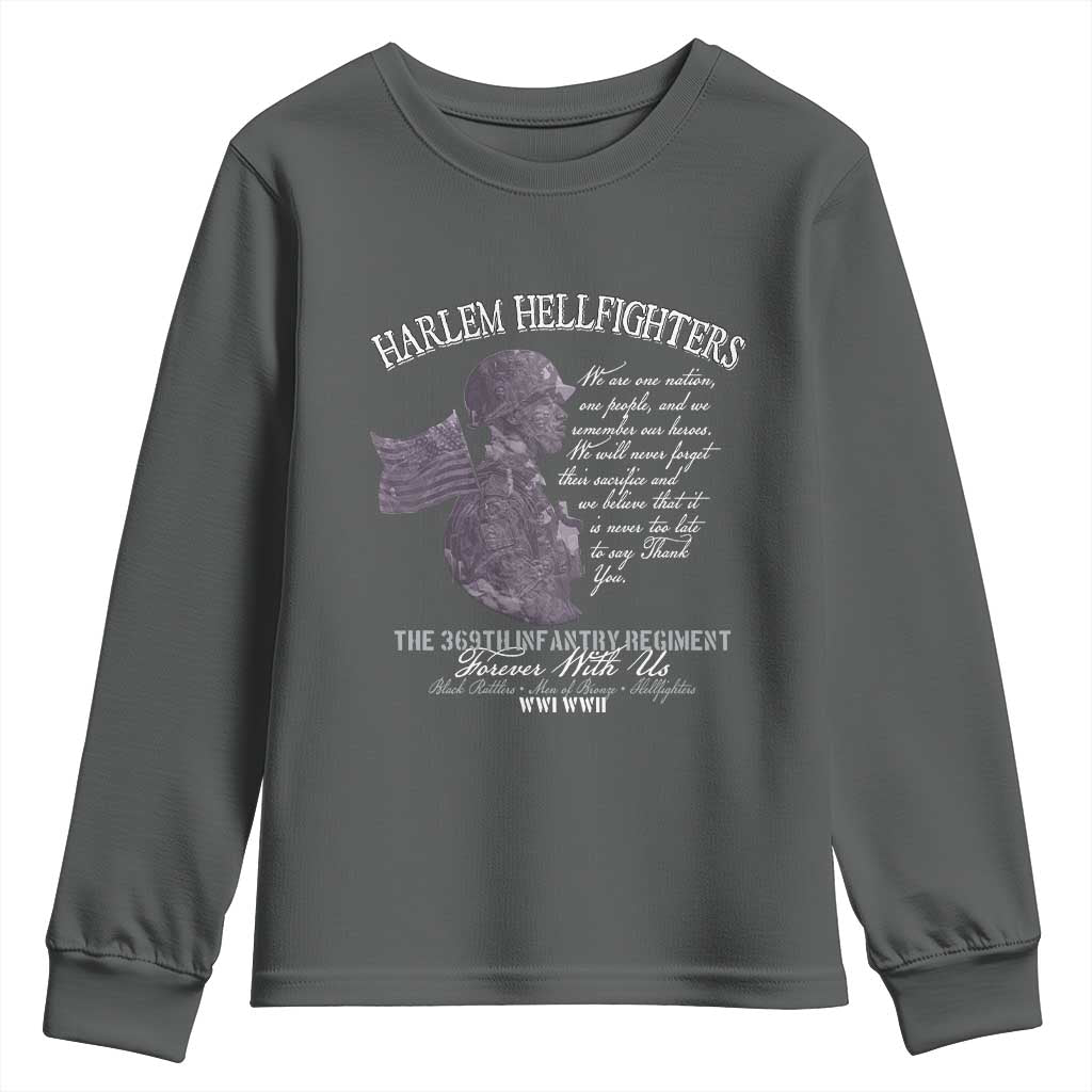 Harlem Hellfighters Tribute Youth Sweatshirt 369th Infantry Regiment Military Soldiers Vintage - Wonder Print Shop