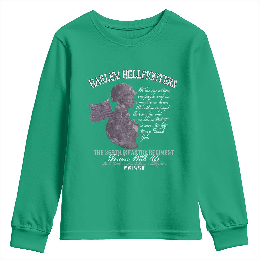 Harlem Hellfighters Tribute Youth Sweatshirt 369th Infantry Regiment Military Soldiers Vintage - Wonder Print Shop