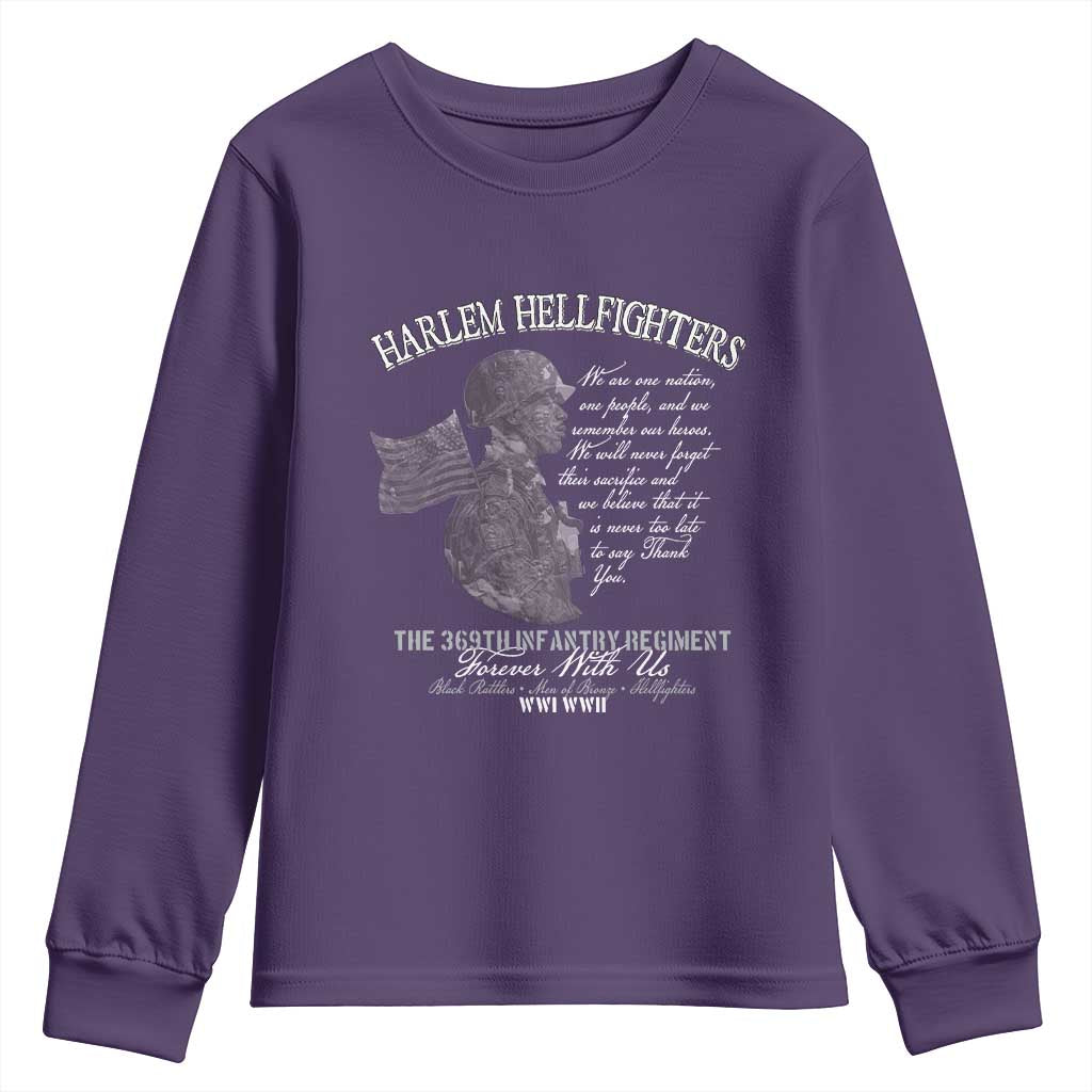 Harlem Hellfighters Tribute Youth Sweatshirt 369th Infantry Regiment Military Soldiers Vintage - Wonder Print Shop
