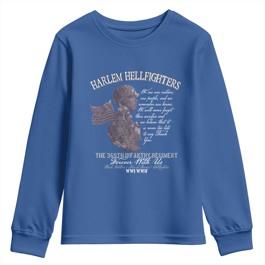 Harlem Hellfighters Tribute Youth Sweatshirt 369th Infantry Regiment Military Soldiers Vintage - Wonder Print Shop