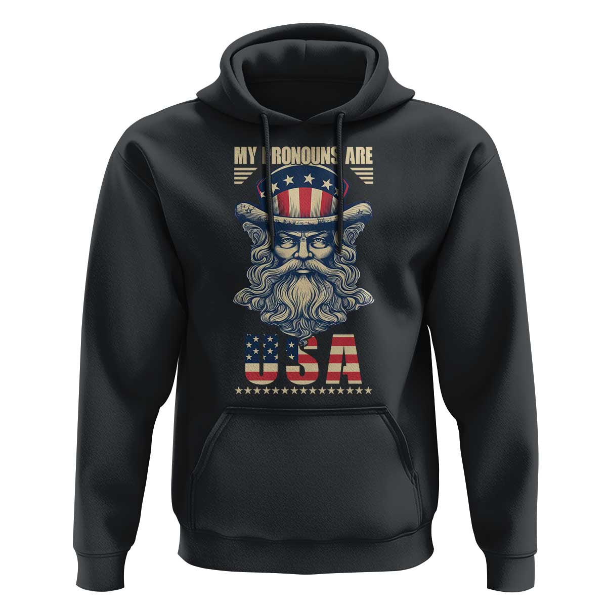 Uncle Sam Hoodie My Pronouns Are USA - Wonder Print Shop