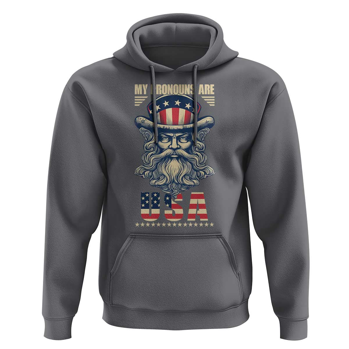 Uncle Sam Hoodie My Pronouns Are USA - Wonder Print Shop