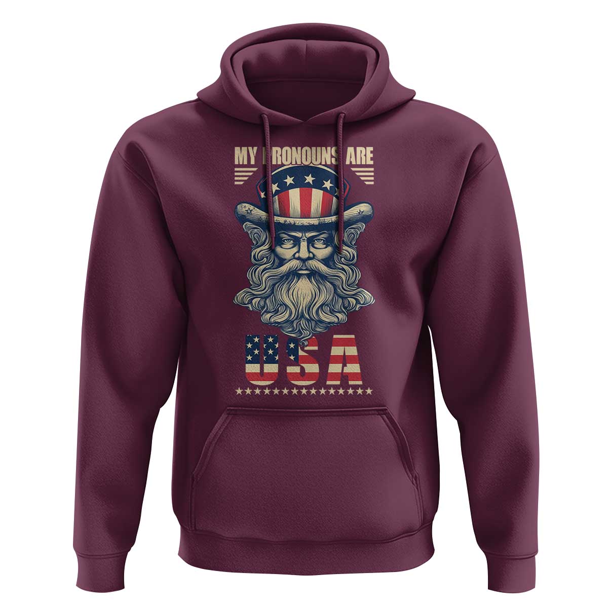 Uncle Sam Hoodie My Pronouns Are USA - Wonder Print Shop