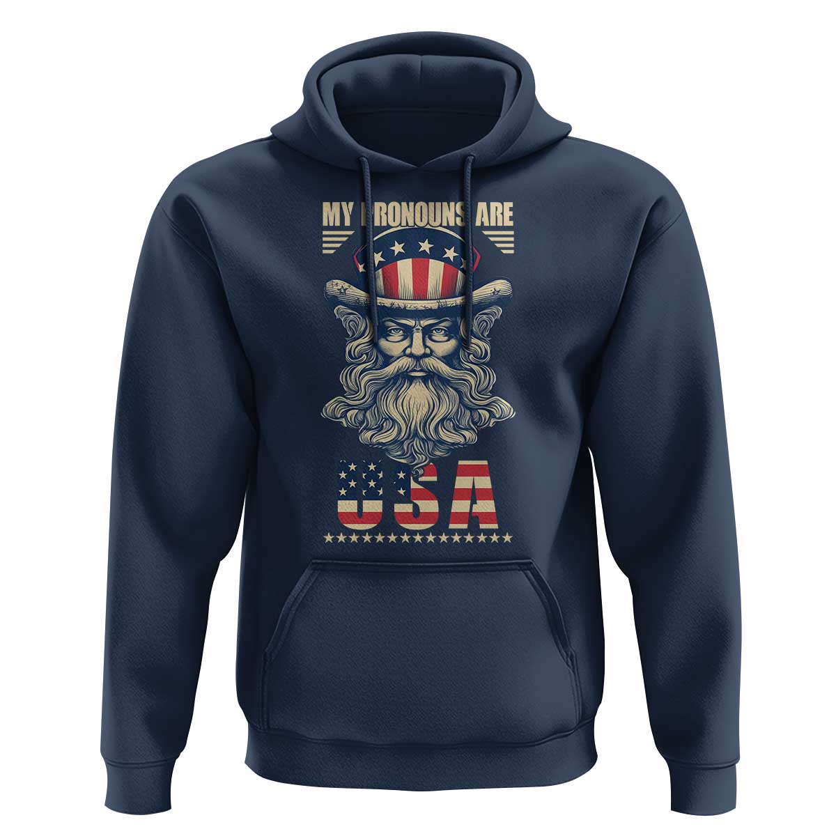 Uncle Sam Hoodie My Pronouns Are USA - Wonder Print Shop